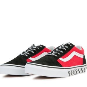 Red Vans with Checkerboard Pattern